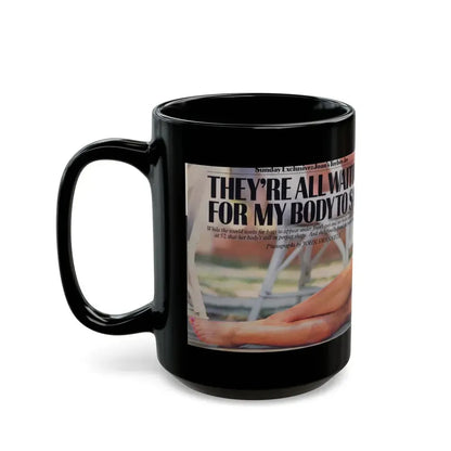 Joan Collins #498 (Vintage Female Icon) Black Coffee Mug - Go Mug Yourself