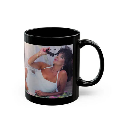 Joan Collins #498 (Vintage Female Icon) Black Coffee Mug - Go Mug Yourself