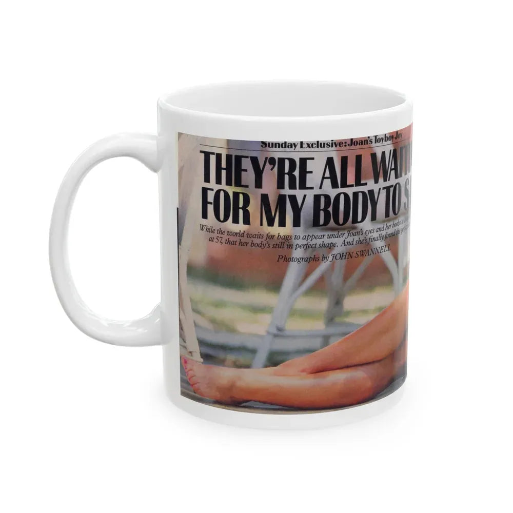 Joan Collins #498 (Vintage Female Icon) White Coffee Mug - Go Mug Yourself