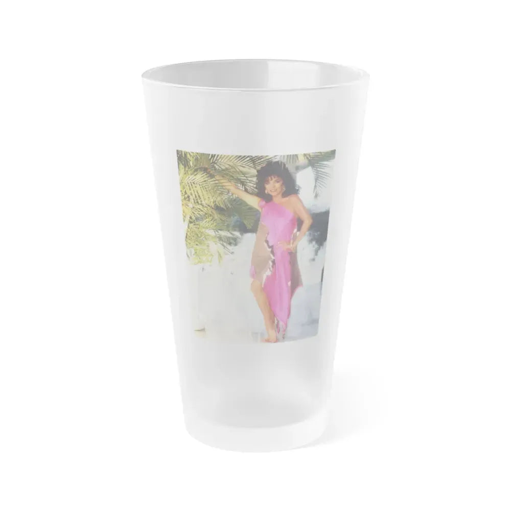 Joan Collins #499 (Vintage Female Icon) Frosted Pint Glass 16oz 16oz Frosted - Go Mug Yourself