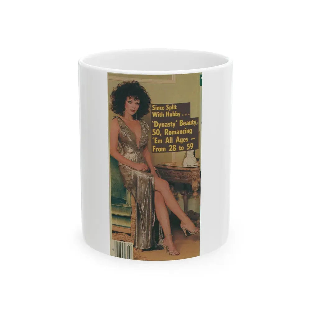 Joan Collins #500 (Vintage Female Icon) White Coffee Mug 11oz - Go Mug Yourself