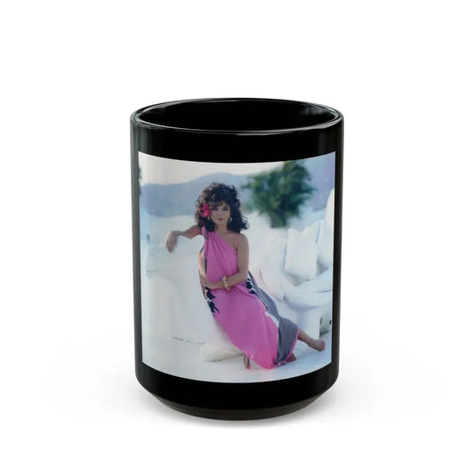 Joan Collins #507 (Vintage Female Icon) Black Coffee Mug 15oz - Go Mug Yourself