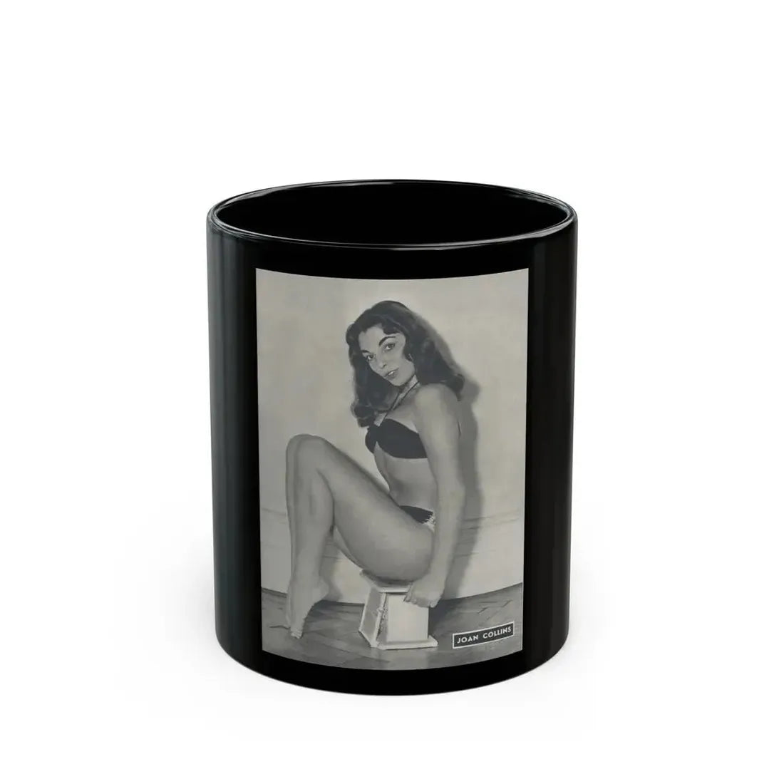Joan Collins #516 (Vintage Female Icon) Black Coffee Mug 11oz - Go Mug Yourself