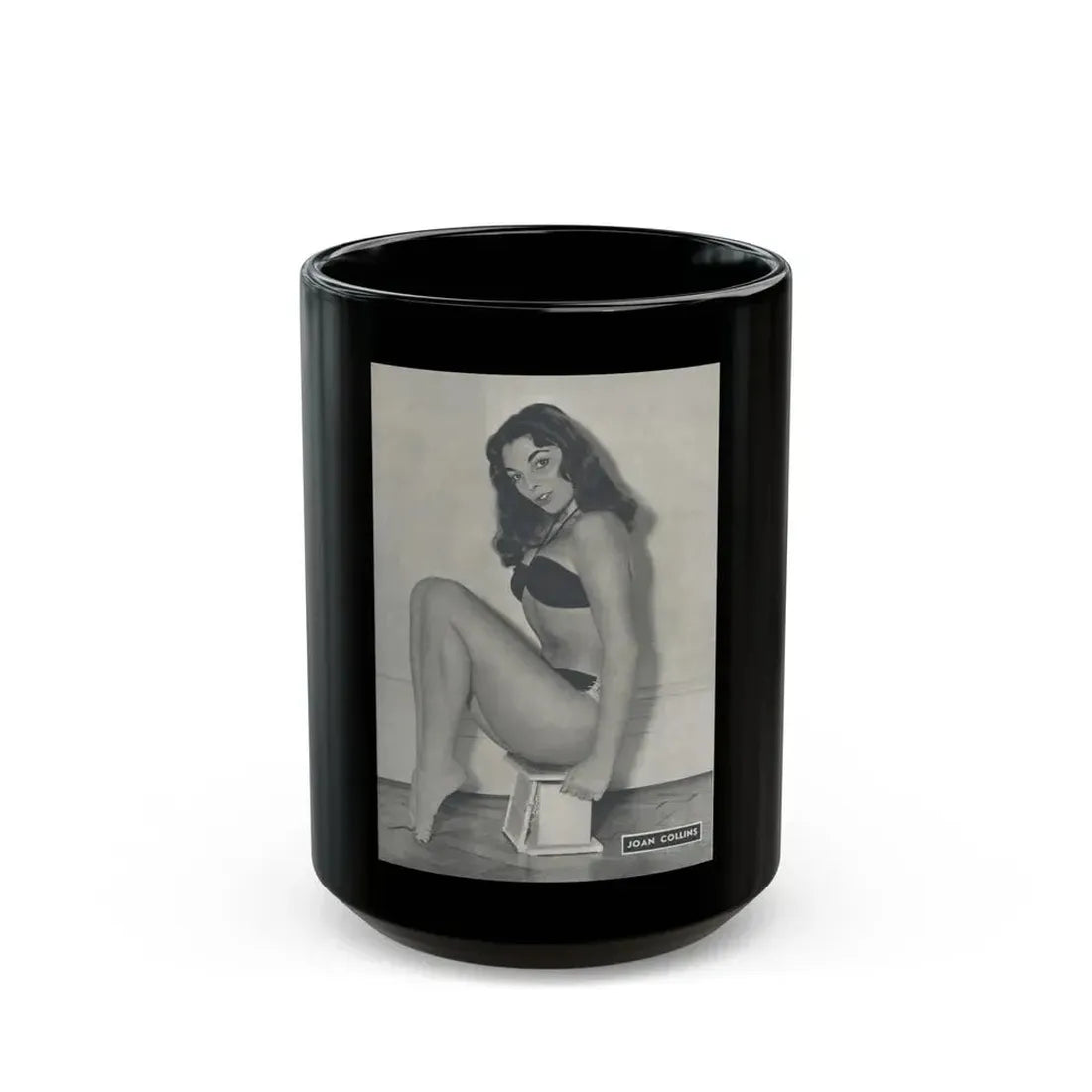 Joan Collins #516 (Vintage Female Icon) Black Coffee Mug 15oz - Go Mug Yourself