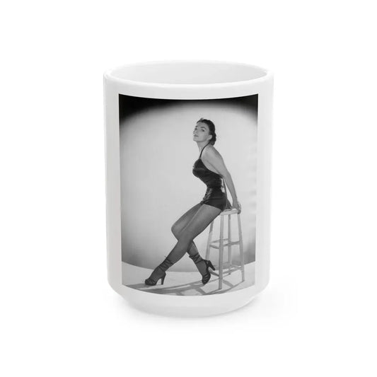 Joan Collins #517 (Vintage Female Icon) White Coffee Mug 15oz - Go Mug Yourself