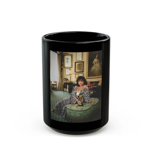 Joan Collins #518 (Vintage Female Icon) Black Coffee Mug 15oz - Go Mug Yourself