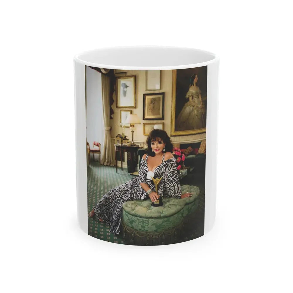 Joan Collins #518 (Vintage Female Icon) White Coffee Mug 11oz - Go Mug Yourself