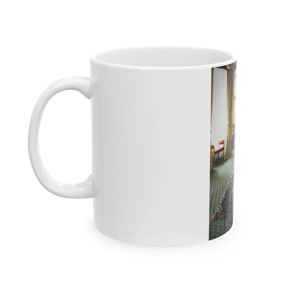 Joan Collins #518 (Vintage Female Icon) White Coffee Mug - Go Mug Yourself