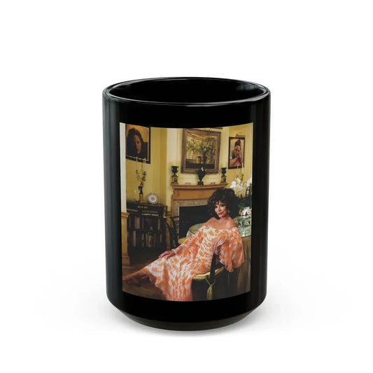 Joan Collins #519 (Vintage Female Icon) Black Coffee Mug 15oz - Go Mug Yourself