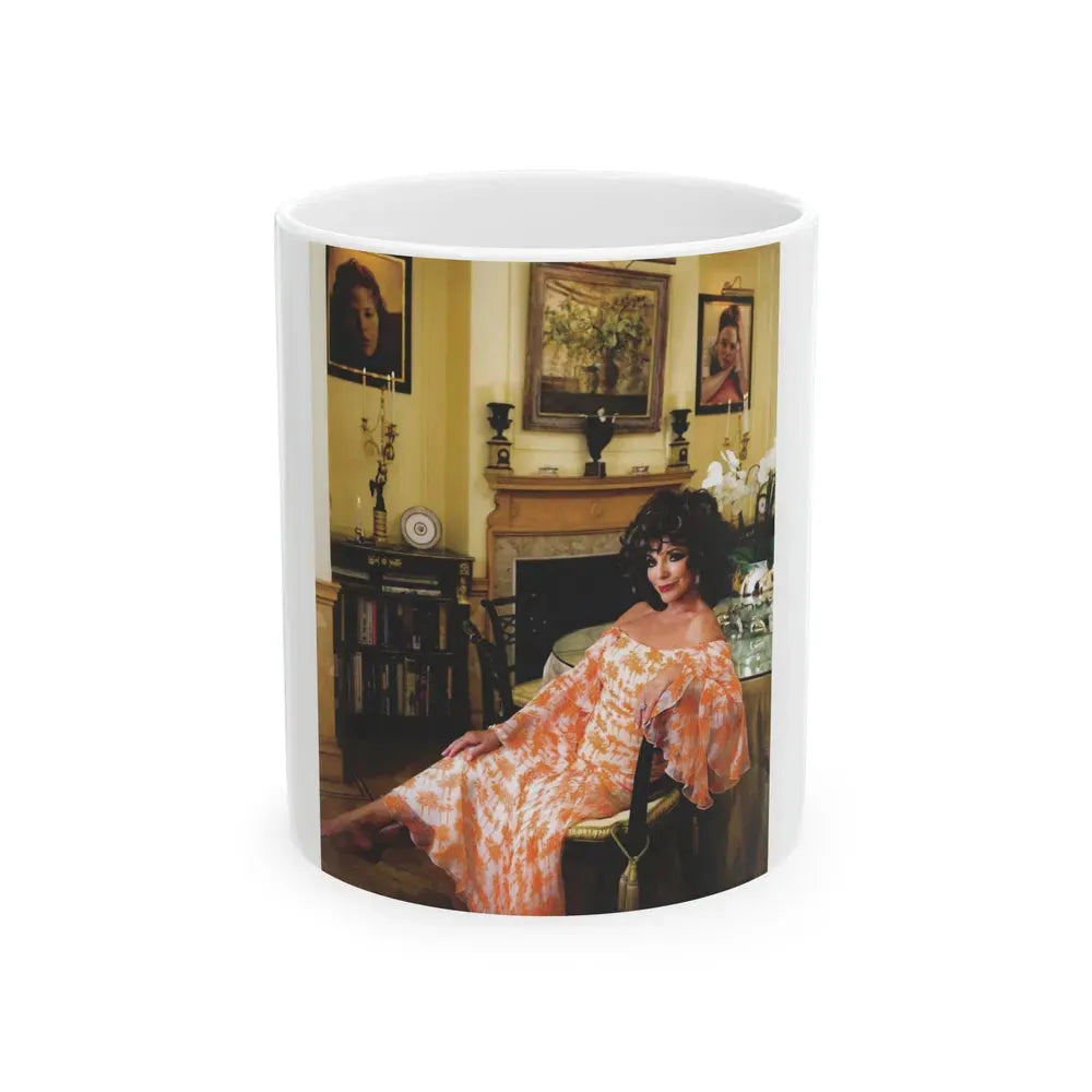 Joan Collins #519 (Vintage Female Icon) White Coffee Mug 11oz - Go Mug Yourself