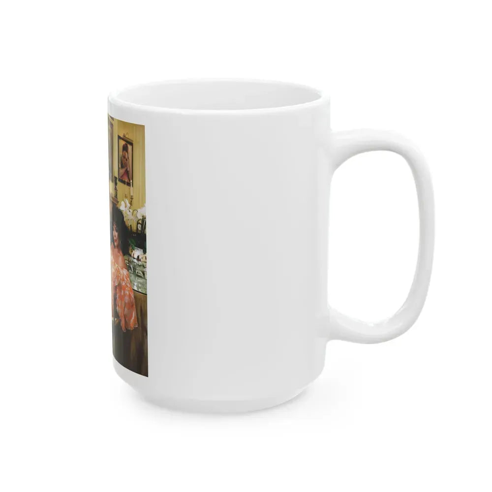 Joan Collins #519 (Vintage Female Icon) White Coffee Mug - Go Mug Yourself