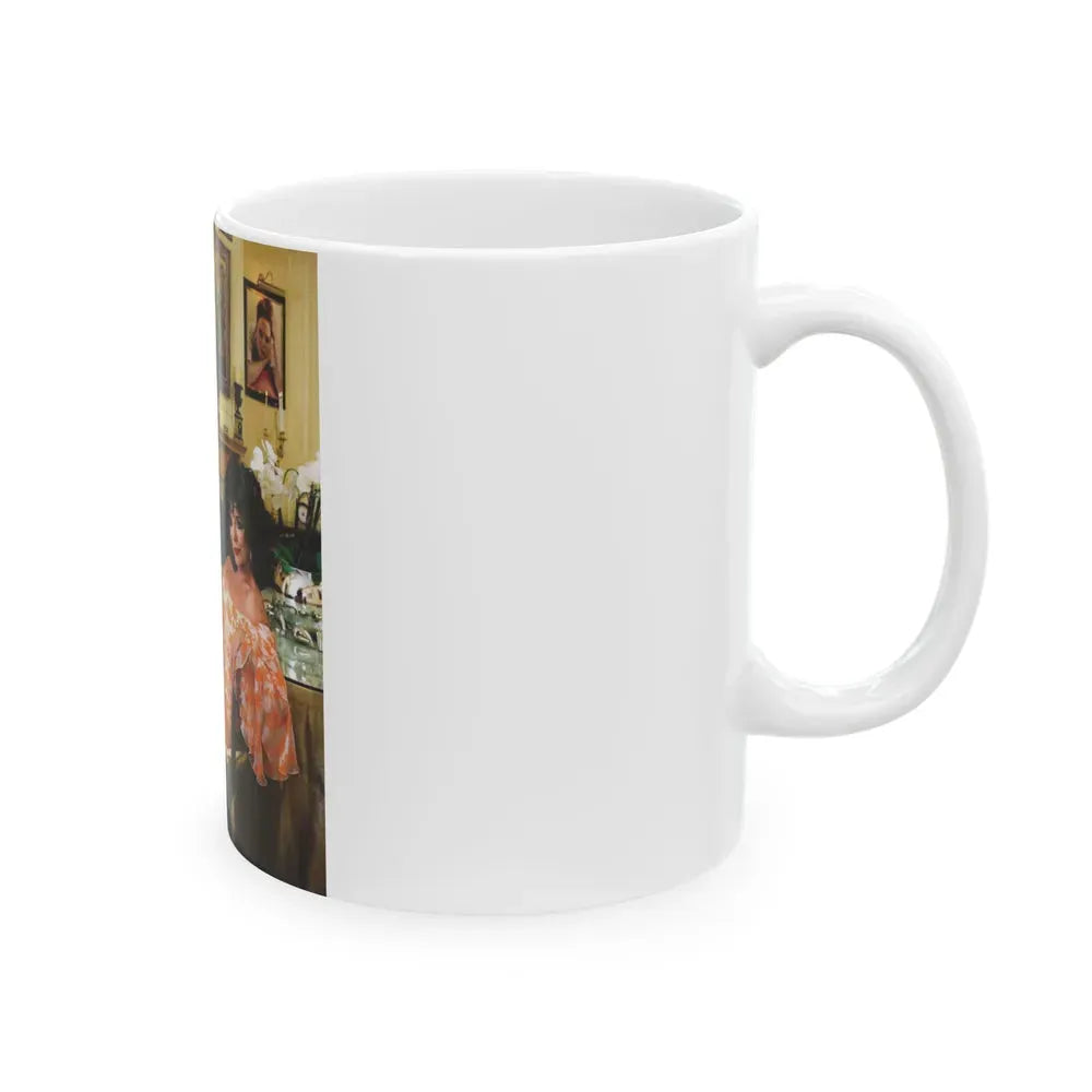 Joan Collins #519 (Vintage Female Icon) White Coffee Mug - Go Mug Yourself