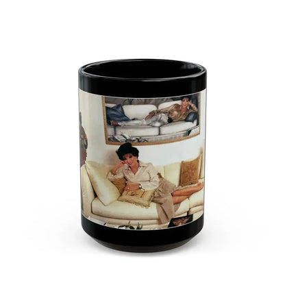 Joan Collins #522 (Vintage Female Icon) Black Coffee Mug 15oz - Go Mug Yourself