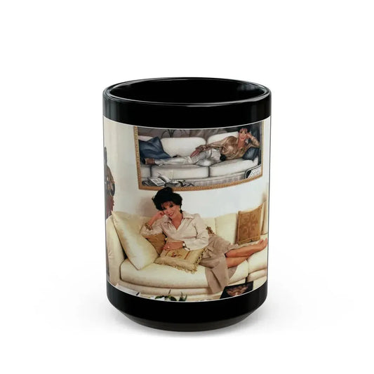 Joan Collins #522 (Vintage Female Icon) Black Coffee Mug 15oz - Go Mug Yourself