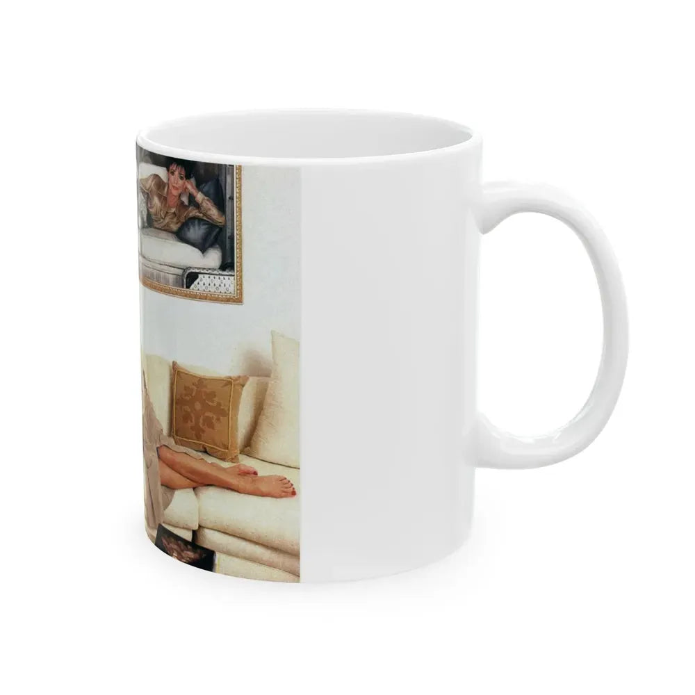 Joan Collins #522 (Vintage Female Icon) White Coffee Mug - Go Mug Yourself