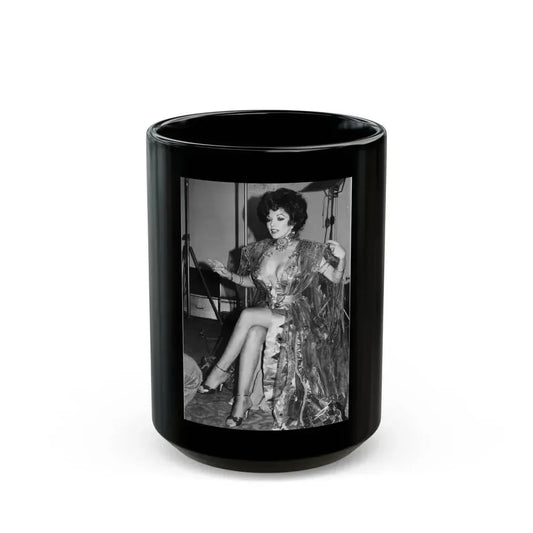 Joan Collins #525 (Vintage Female Icon) Black Coffee Mug 15oz - Go Mug Yourself