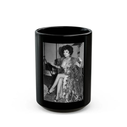 Joan Collins #525 (Vintage Female Icon) Black Coffee Mug 15oz - Go Mug Yourself