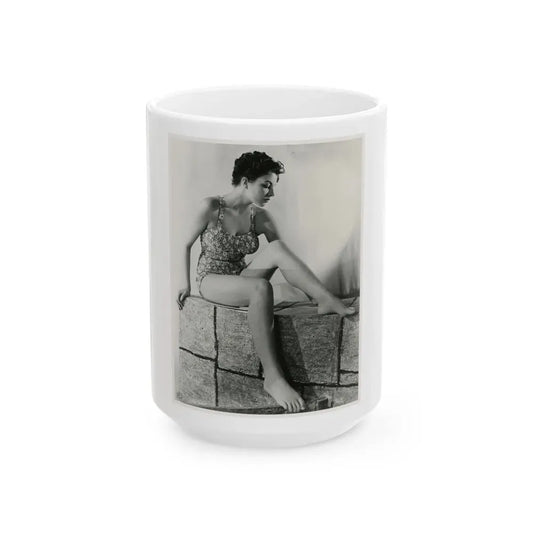 Joan Collins #526 (Vintage Female Icon) White Coffee Mug 15oz - Go Mug Yourself