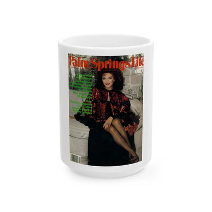 Joan Collins #528 - Mag. Cover (Vintage Female Icon) White Coffee Mug 15oz - Go Mug Yourself