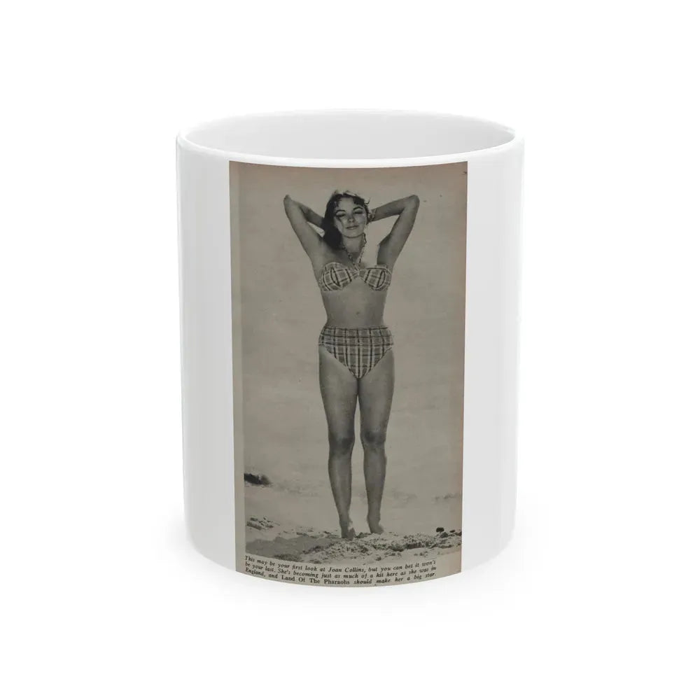 Joan Collins #532 - Modern Screen Mag. July '55 (Vintage Female Icon) White Coffee Mug 11oz - Go Mug Yourself