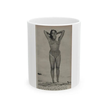 Joan Collins #532 - Modern Screen Mag. July '55 (Vintage Female Icon) White Coffee Mug 11oz - Go Mug Yourself