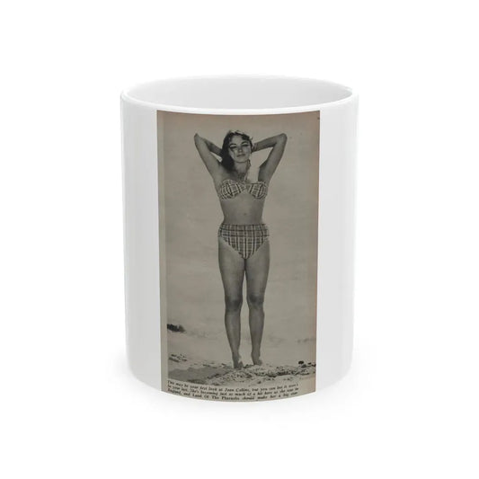 Joan Collins #532 - Modern Screen Mag. July '55 (Vintage Female Icon) White Coffee Mug 11oz - Go Mug Yourself
