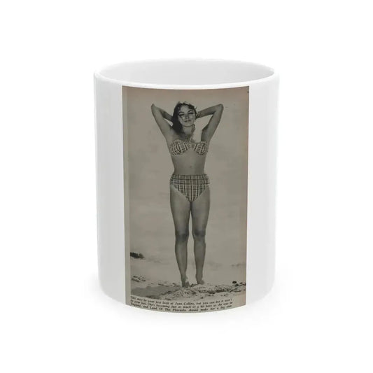 Joan Collins #532 - Modern Screen Mag. July '55 (Vintage Female Icon) White Coffee Mug 11oz - Go Mug Yourself