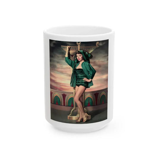 Joan Collins #535 (Vintage Female Icon) White Coffee Mug 15oz - Go Mug Yourself