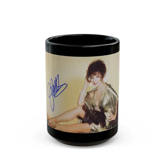 Joan Collins #538 (Vintage Female Icon) Black Coffee Mug 15oz - Go Mug Yourself