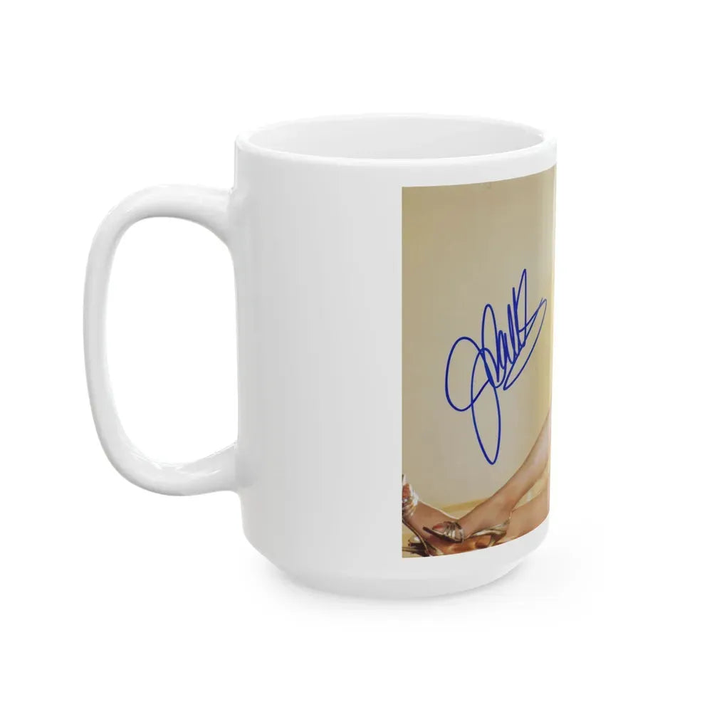 Joan Collins #538 (Vintage Female Icon) White Coffee Mug - Go Mug Yourself