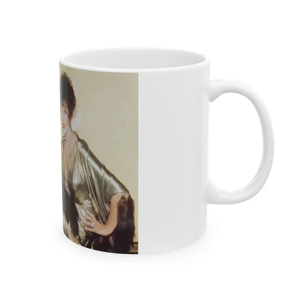 Joan Collins #538 (Vintage Female Icon) White Coffee Mug - Go Mug Yourself
