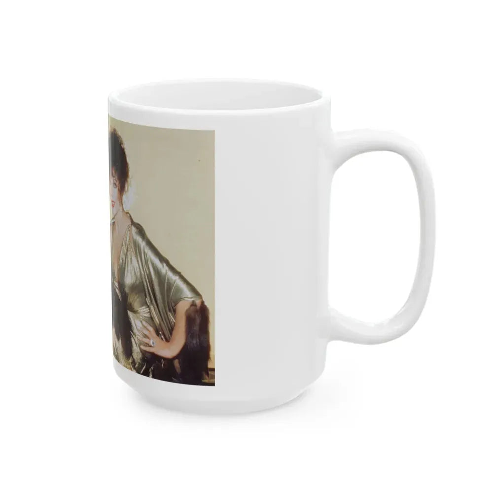 Joan Collins #538 (Vintage Female Icon) White Coffee Mug - Go Mug Yourself