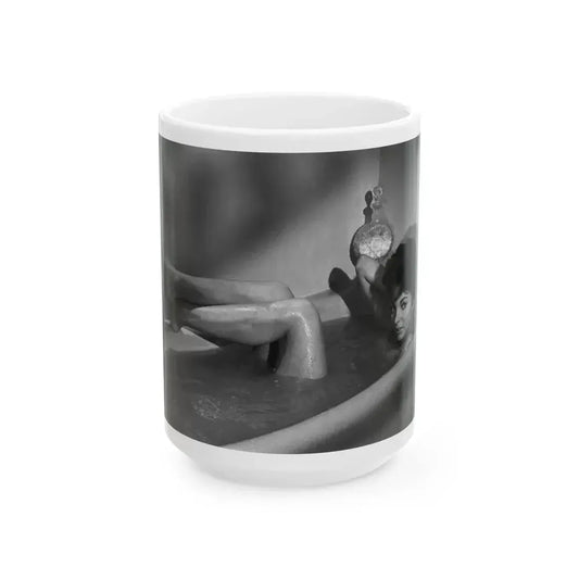 Joan Collins #540 (Vintage Female Icon) White Coffee Mug 15oz - Go Mug Yourself