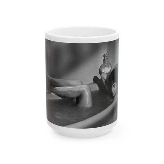 Joan Collins #540 (Vintage Female Icon) White Coffee Mug 15oz - Go Mug Yourself