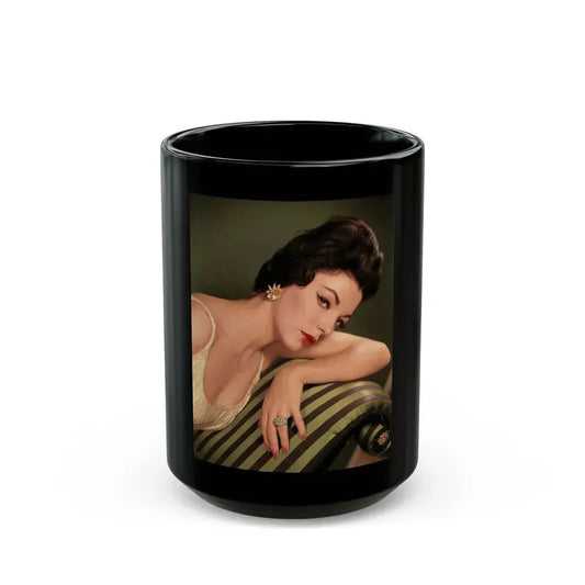 Joan Collins #546 (Vintage Female Icon) Black Coffee Mug 15oz - Go Mug Yourself