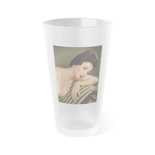 Joan Collins #546 (Vintage Female Icon) Frosted Pint Glass 16oz 16oz Frosted - Go Mug Yourself