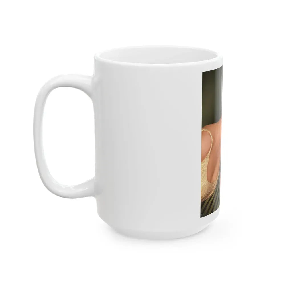 Joan Collins #546 (Vintage Female Icon) White Coffee Mug - Go Mug Yourself