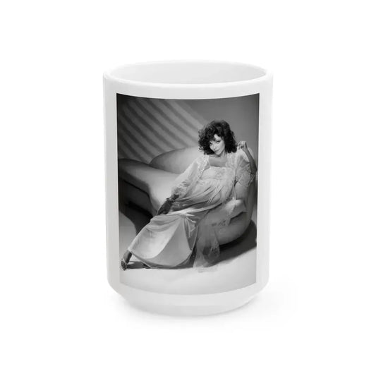 Joan Collins #547 (Vintage Female Icon) White Coffee Mug 15oz - Go Mug Yourself