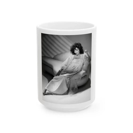 Joan Collins #547 (Vintage Female Icon) White Coffee Mug 15oz - Go Mug Yourself