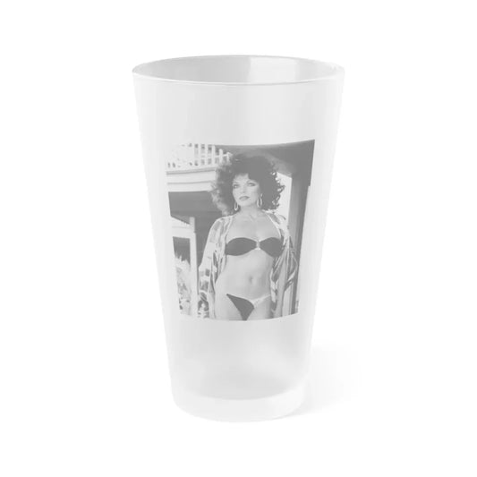 Joan Collins #548 (Vintage Female Icon) Frosted Pint Glass 16oz 16oz Frosted - Go Mug Yourself