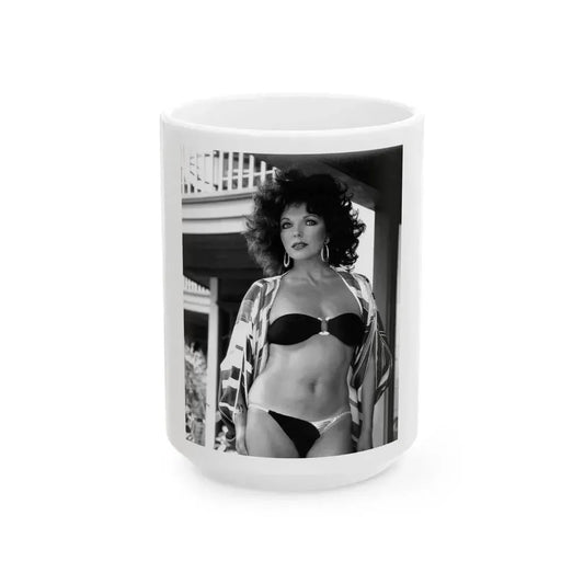 Joan Collins #548 (Vintage Female Icon) White Coffee Mug 15oz - Go Mug Yourself