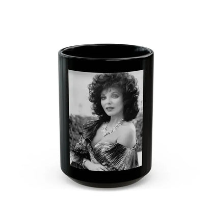 Joan Collins #549 (Vintage Female Icon) Black Coffee Mug 15oz - Go Mug Yourself
