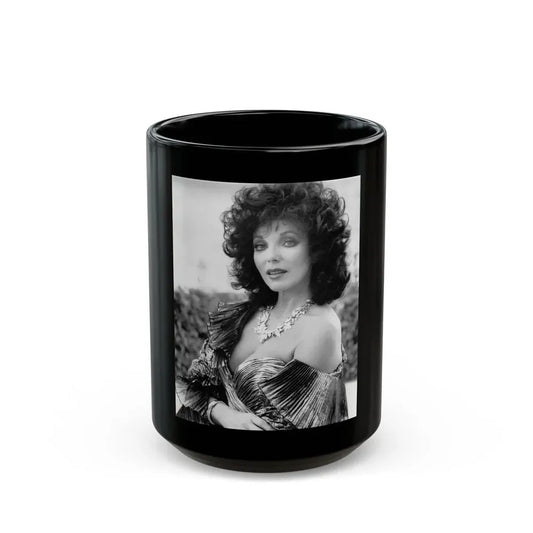 Joan Collins #549 (Vintage Female Icon) Black Coffee Mug 15oz - Go Mug Yourself
