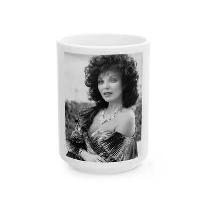 Joan Collins #549 (Vintage Female Icon) White Coffee Mug 15oz - Go Mug Yourself