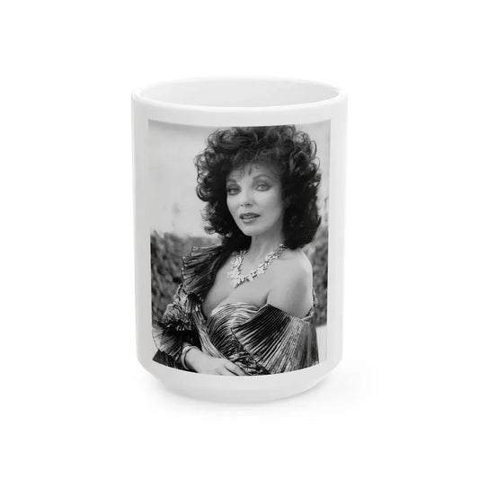 Joan Collins #549 (Vintage Female Icon) White Coffee Mug 15oz - Go Mug Yourself