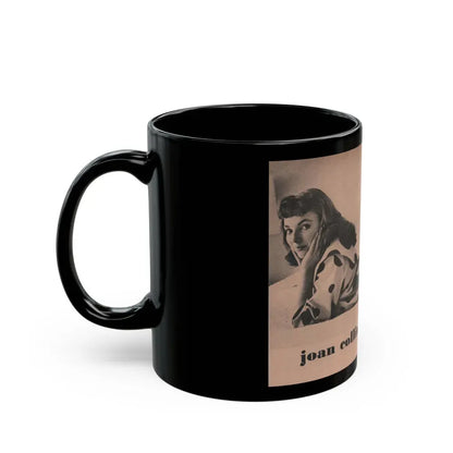 Joan Collins #550 - Photo Digest Mag. Jan. '56 - 1 B&W Centerfold Photo & Caption (Vintage Female Icon) Black Coffee Mug - Go Mug Yourself