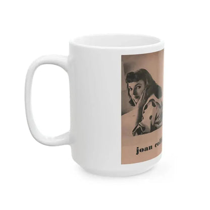 Joan Collins #550 - Photo Digest Mag. Jan. '56 - 1 B&W Centerfold Photo & Caption (Vintage Female Icon) White Coffee Mug - Go Mug Yourself