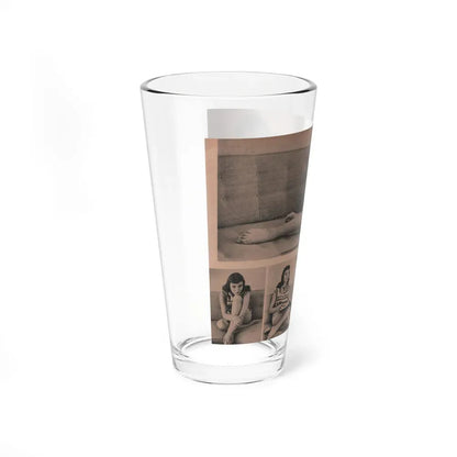 Joan Collins #552 - Photo Digest Mag. Jan. '56 - 3 B&W Photos (Vintage Female Icon) Pint Glass 16oz - Go Mug Yourself