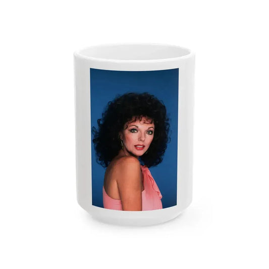 Joan Collins #555 (Vintage Female Icon) White Coffee Mug 15oz - Go Mug Yourself