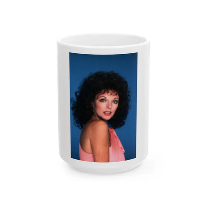 Joan Collins #555 (Vintage Female Icon) White Coffee Mug 15oz - Go Mug Yourself